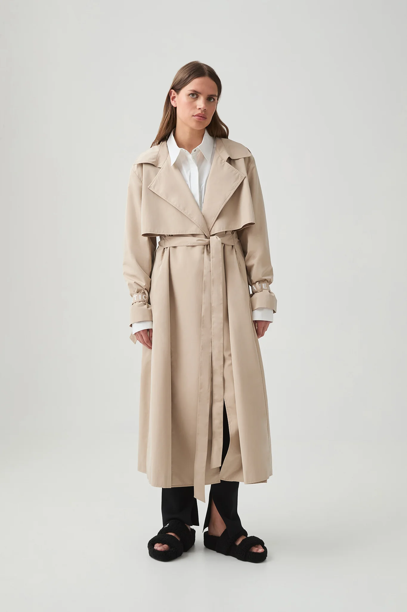 Longline Wrap Trench Coat 705 - Image 7