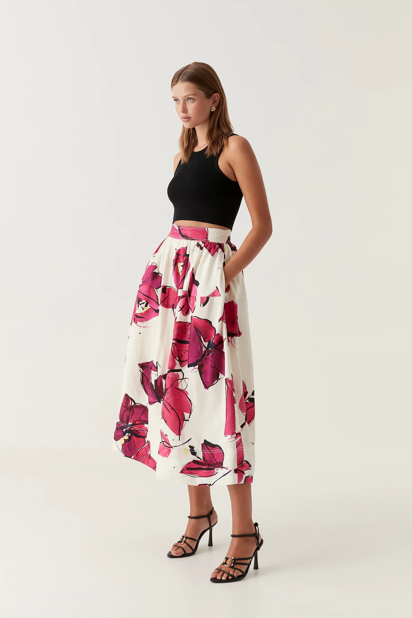 Lottie Gathered Midi Skirt - Image 3