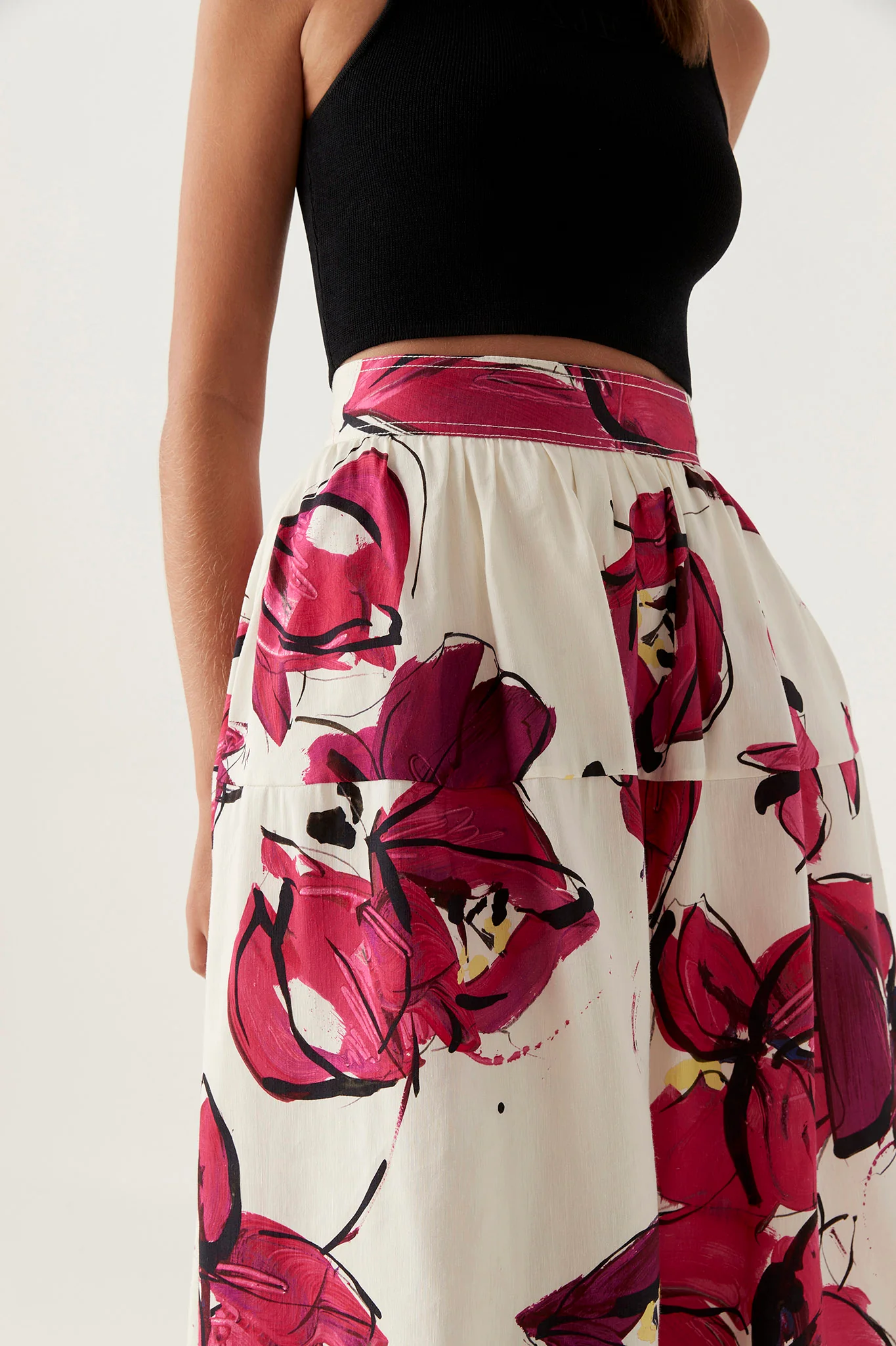Lottie Gathered Midi Skirt - Image 4