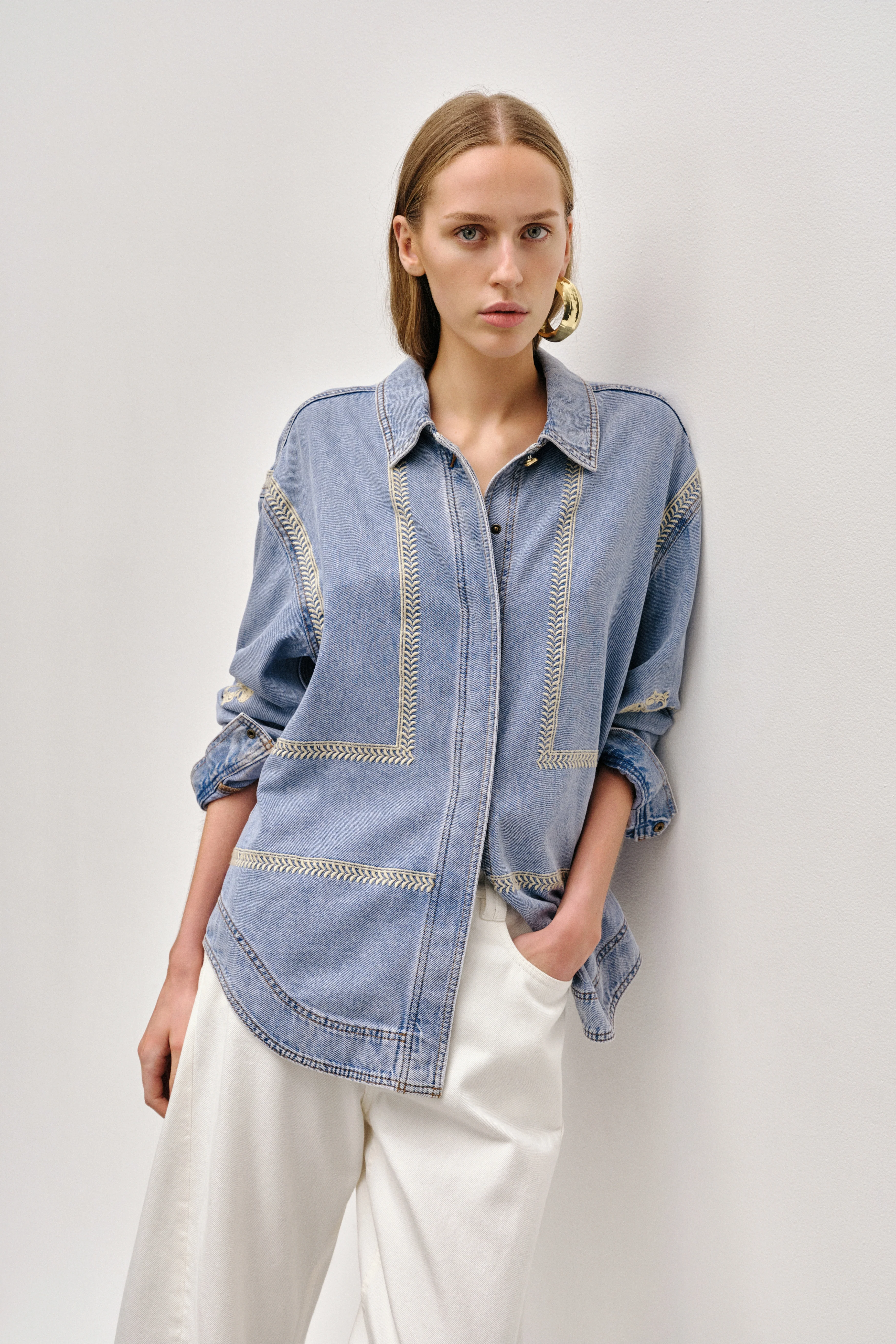 Lotus Denim Shirt - Image 3