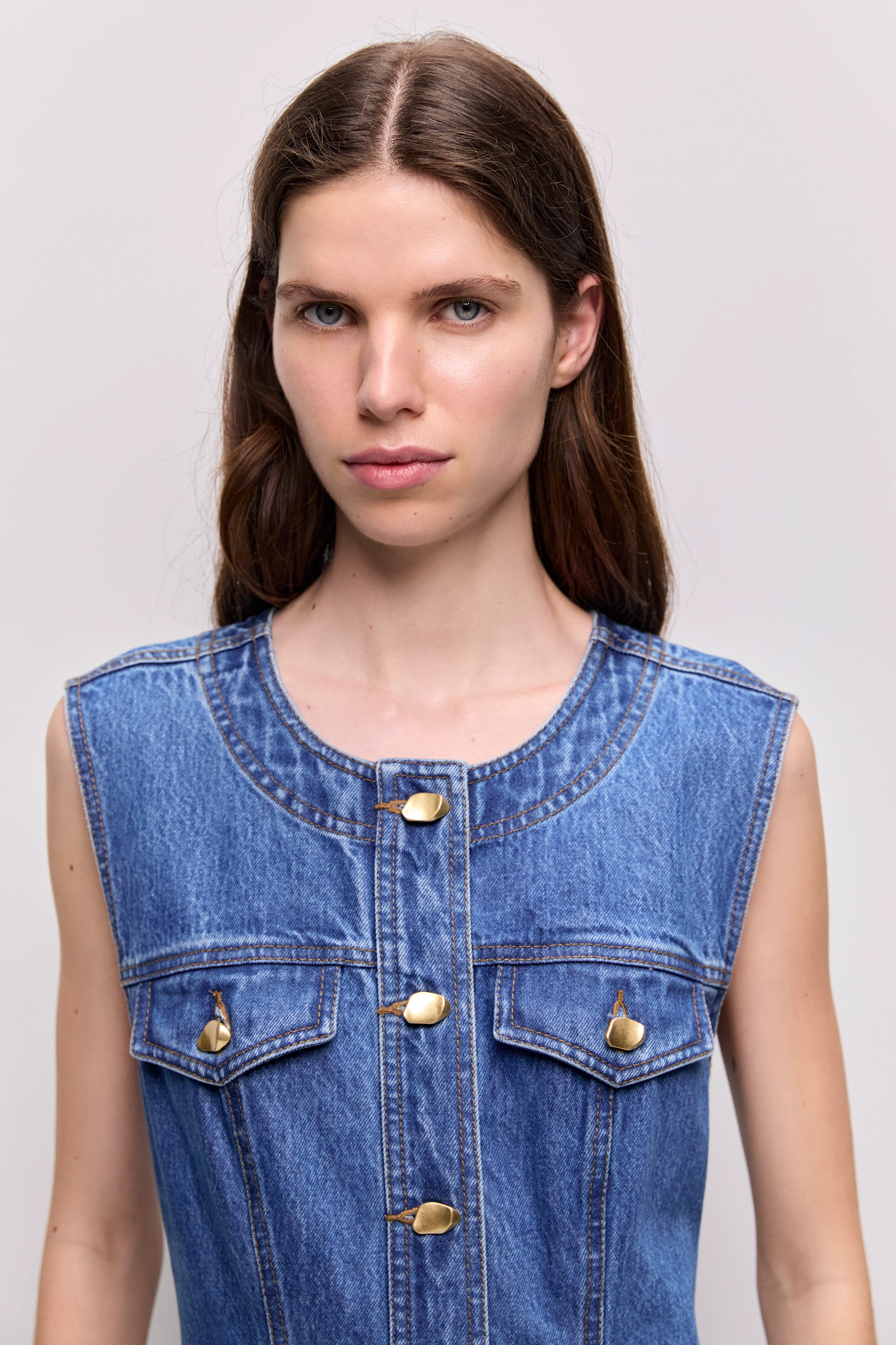 Loxley Denim Midi Dress - Image 4