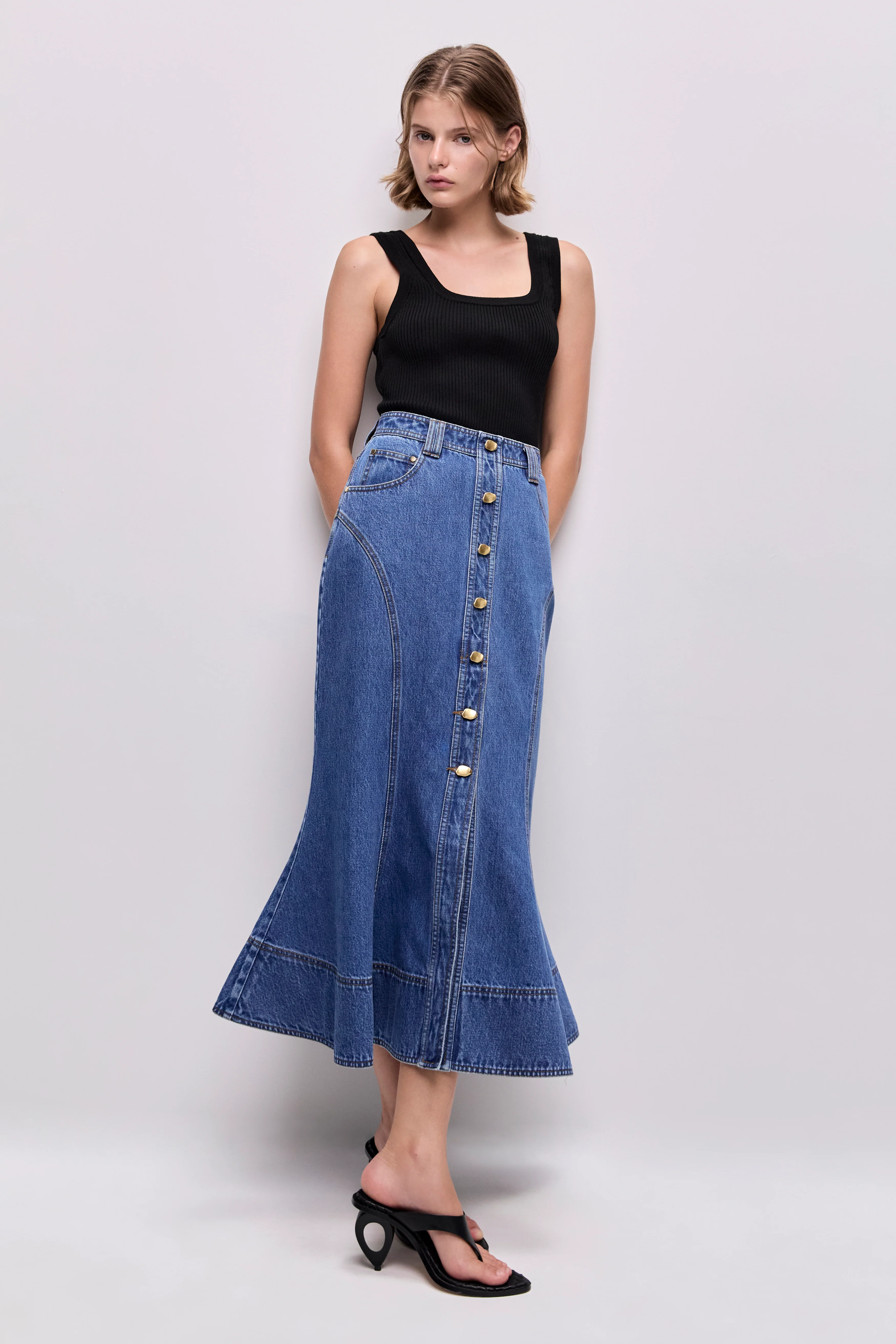 Loxley Denim Midi Skirt - Image 3