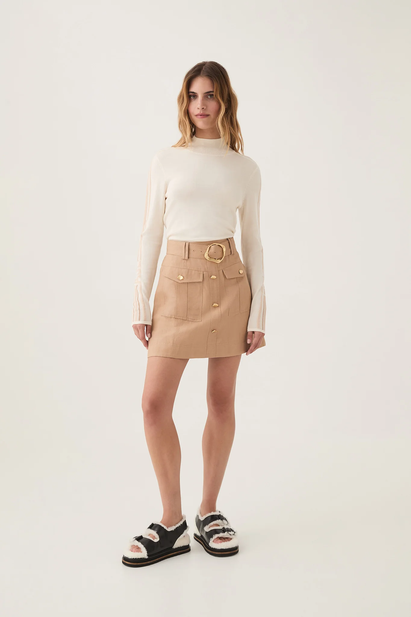 Lucielle Stripe Wool Knit Skivvy - Image 4