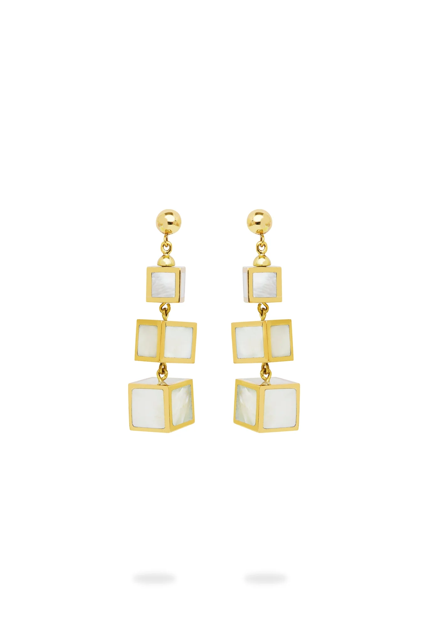 Mother of Pearl Cubic Drop Earrings