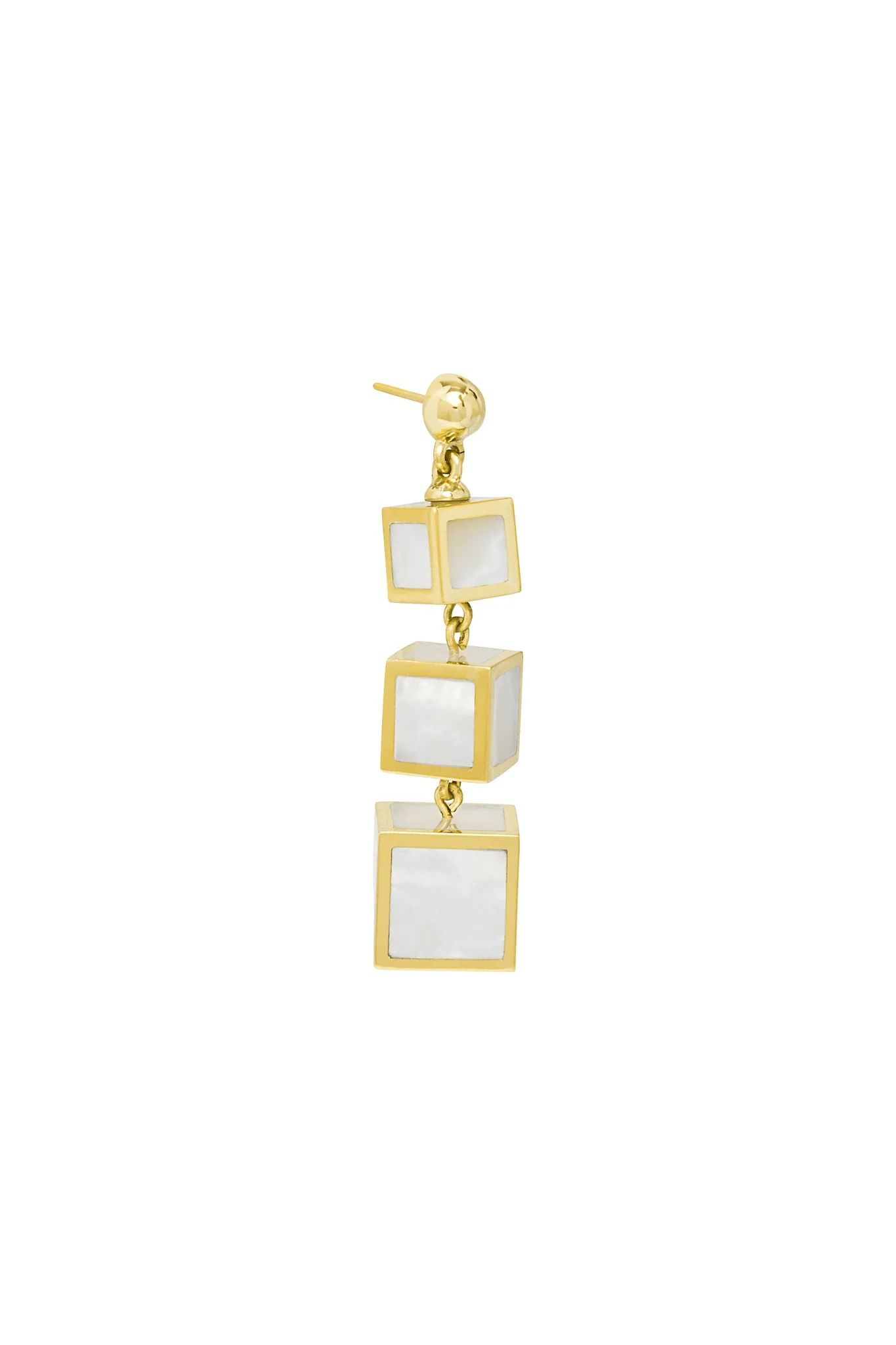Mother of Pearl Cubic Drop Earrings - Image 4