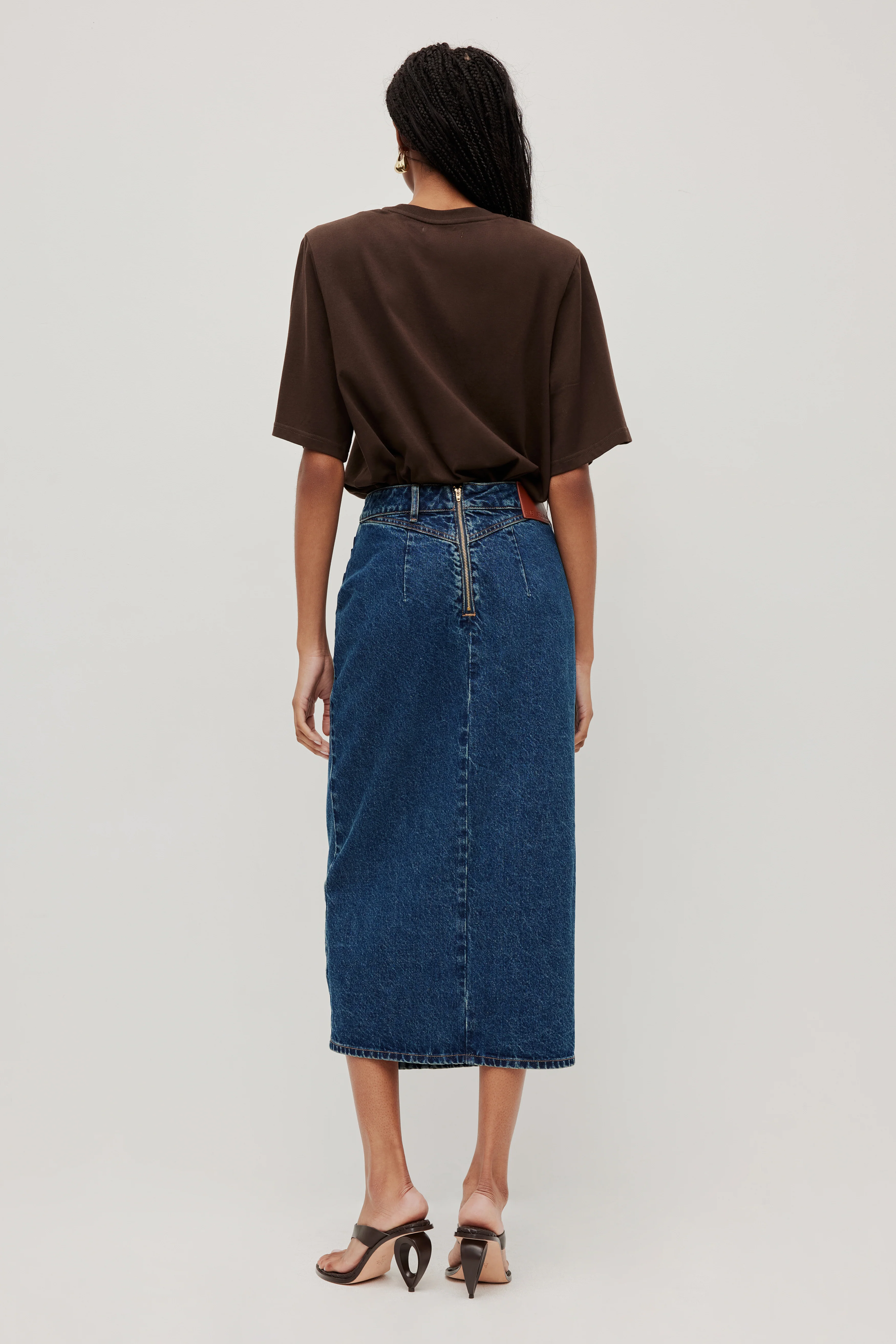 Myles Denim Midi Skirt - Image 4