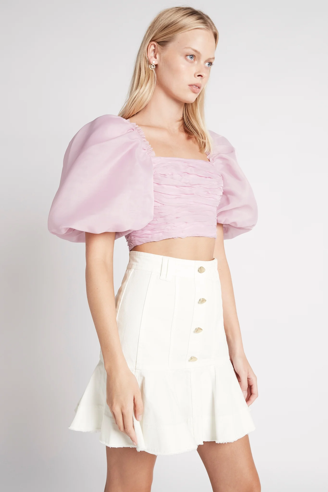 Myriad Puff Sleeve Cropped Top - Image 3