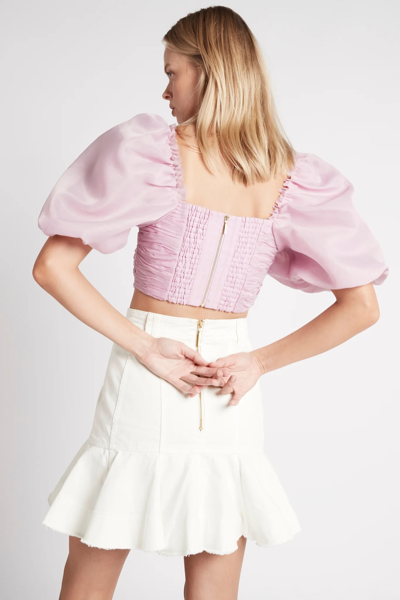 Myriad Puff Sleeve Cropped Top - Image 7