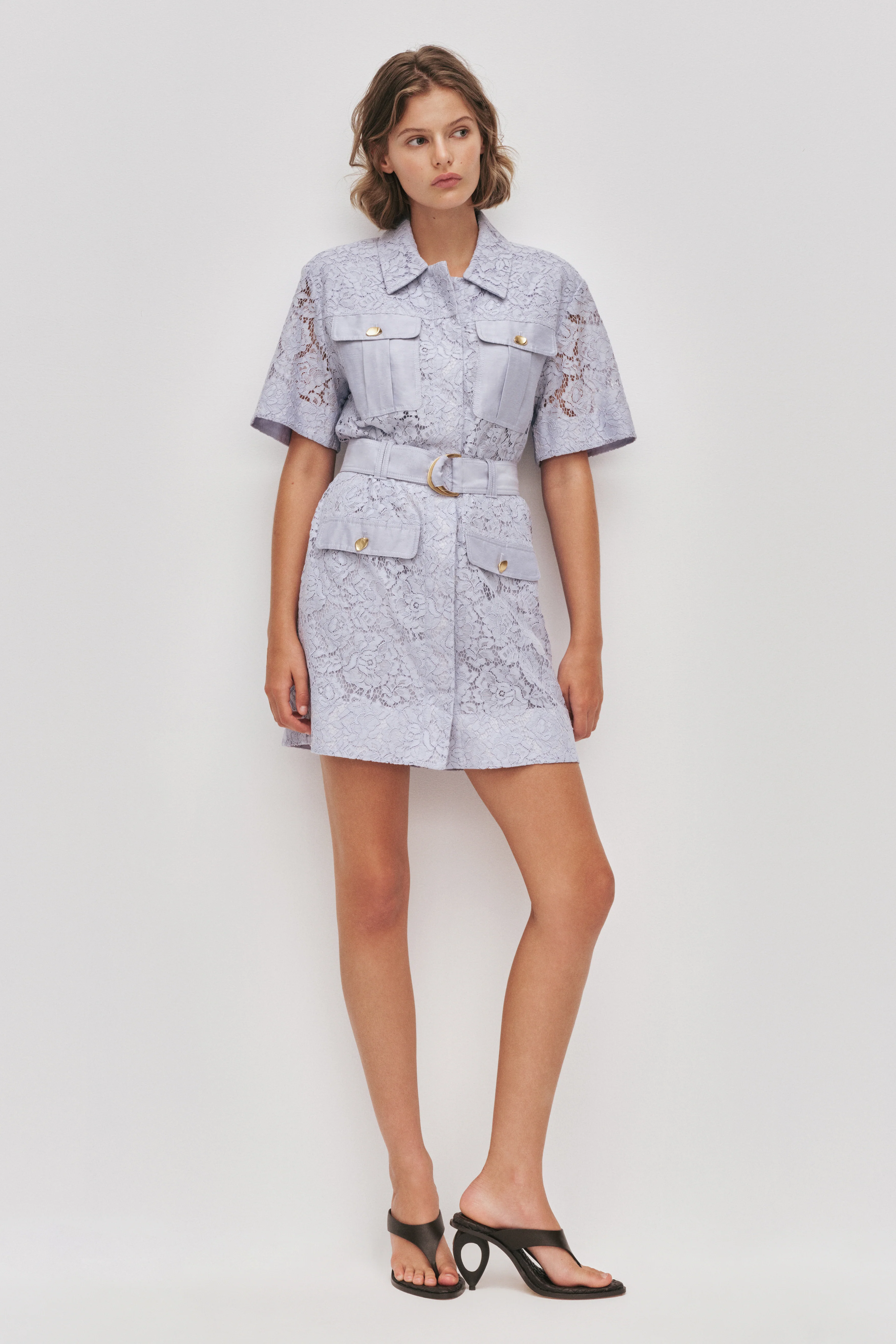 Mystic Lace Mini Shirt Dress - Image 3