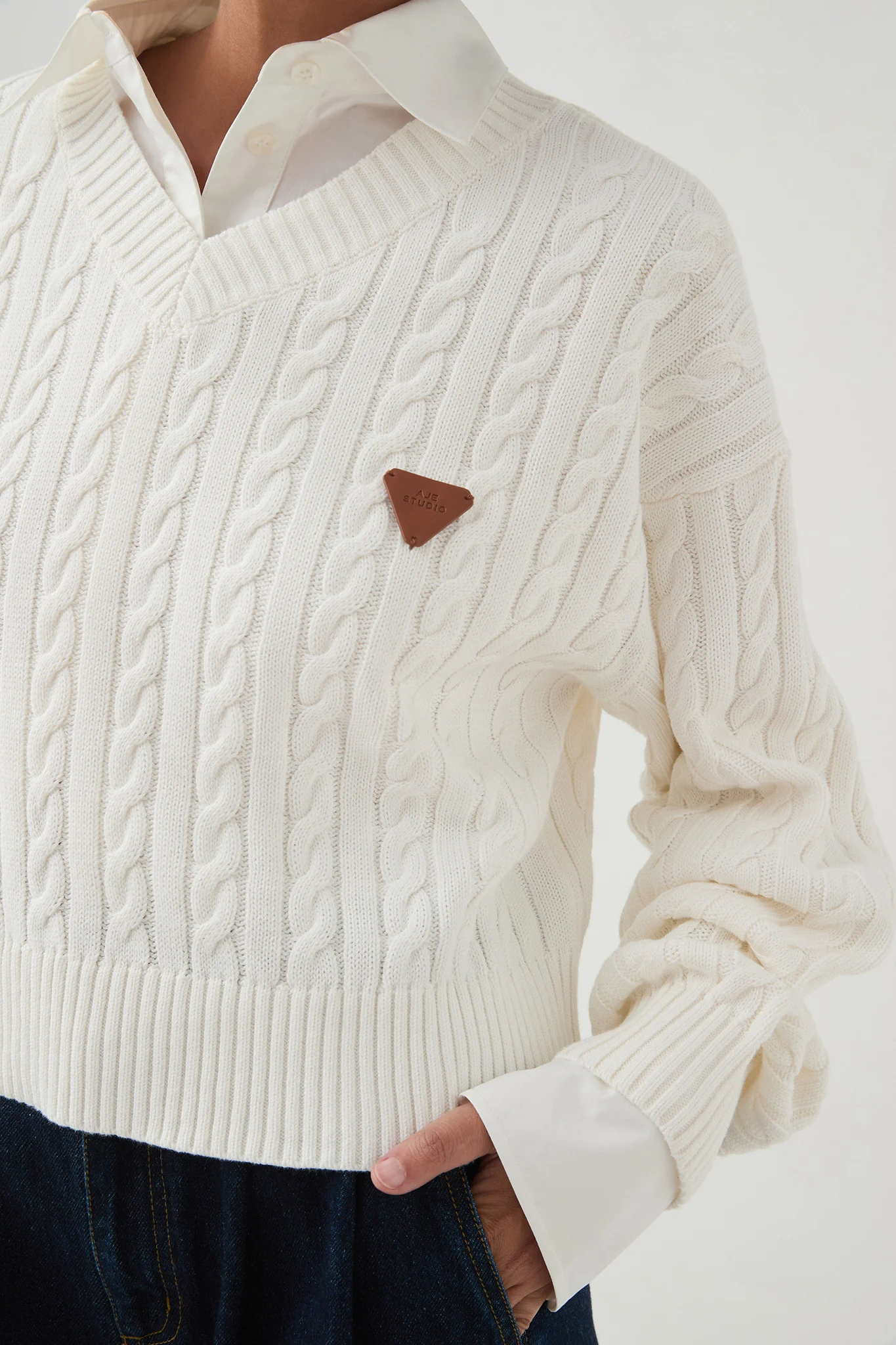Naia Cropped Cable Knit - Image 6