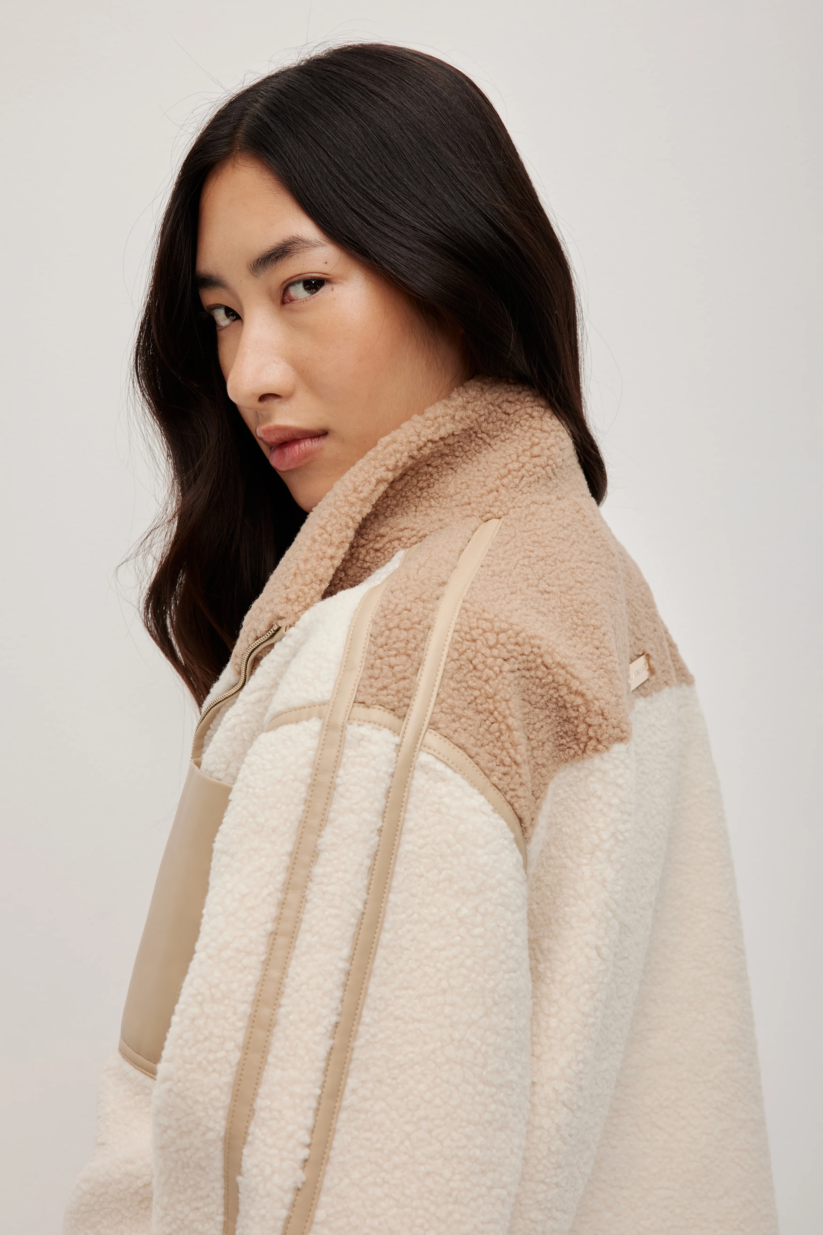 Panelled Sherpa Jacket - Image 6