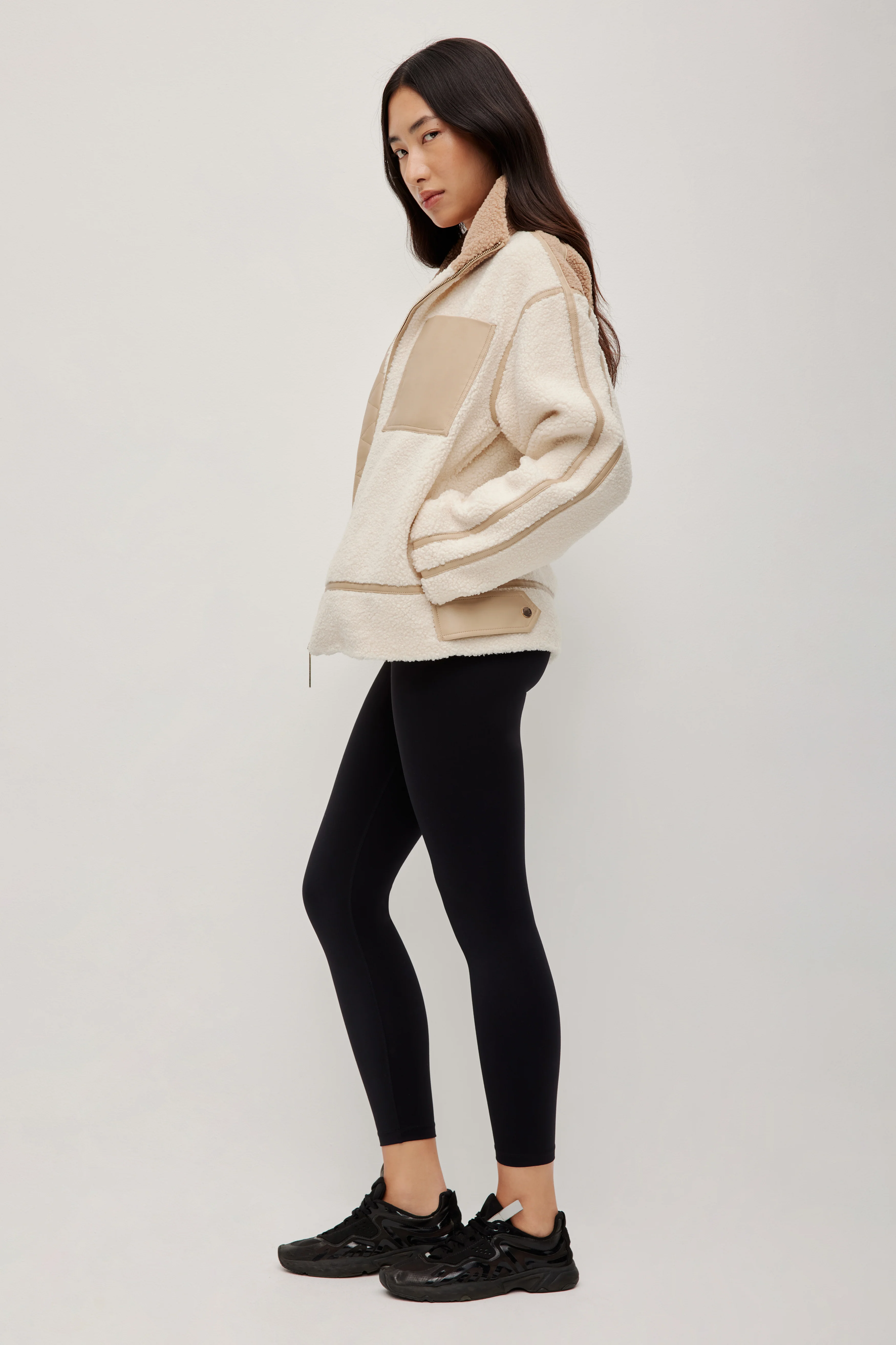 Panelled Sherpa Jacket - Image 7
