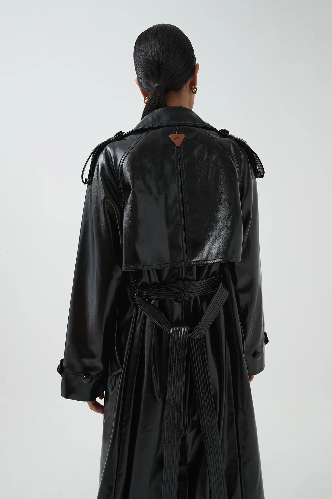 Raven Vegan Leather Trench - Image 9