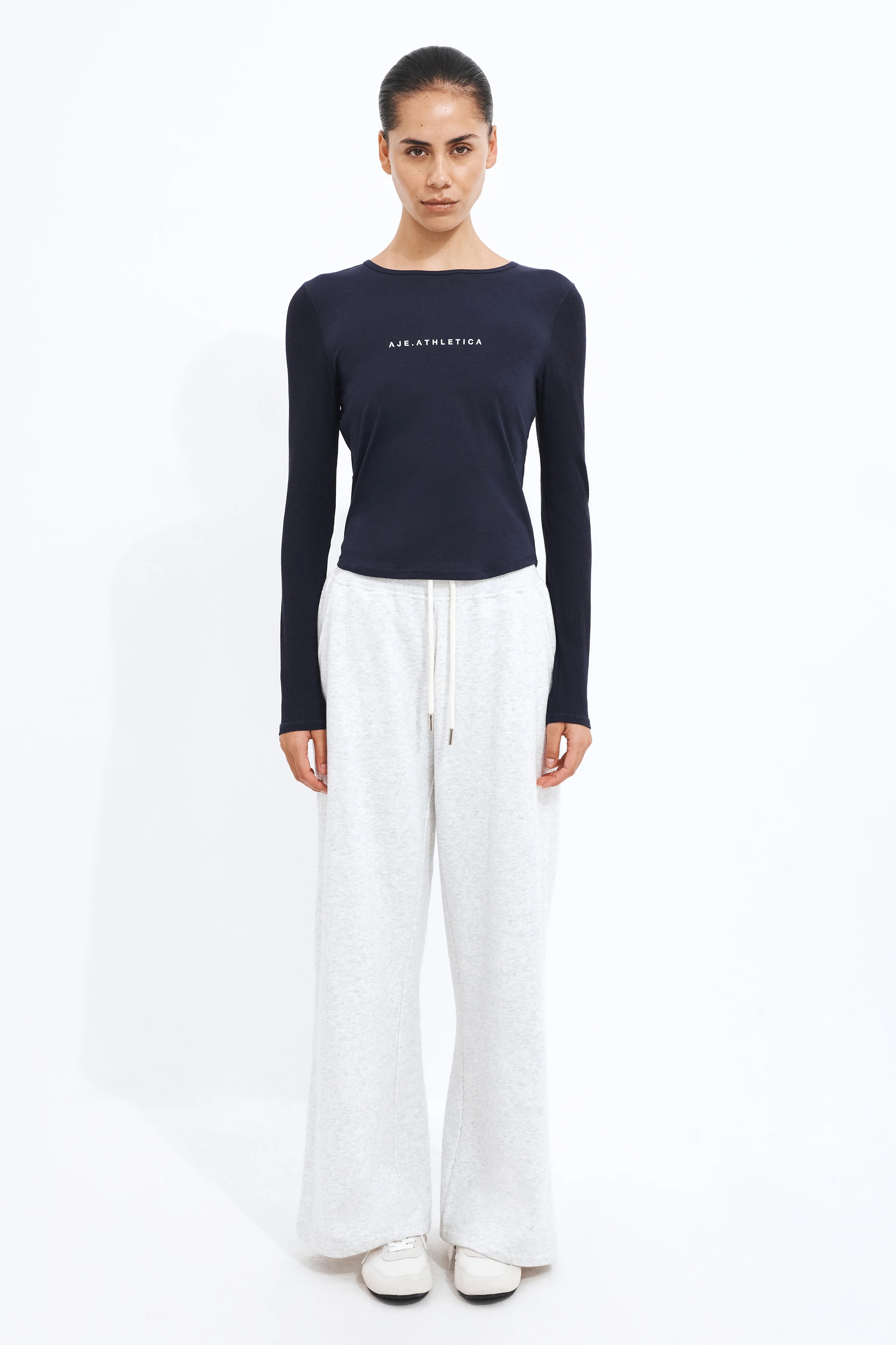 Rib Sleeve Long Sleeve Top - Image 3