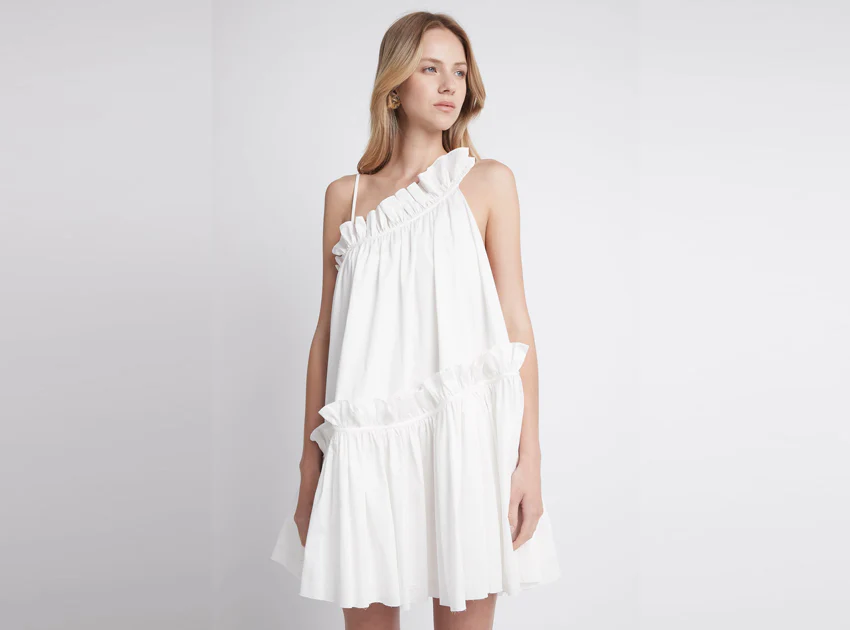 Romance Asymmetric Mini Dress - Image 9