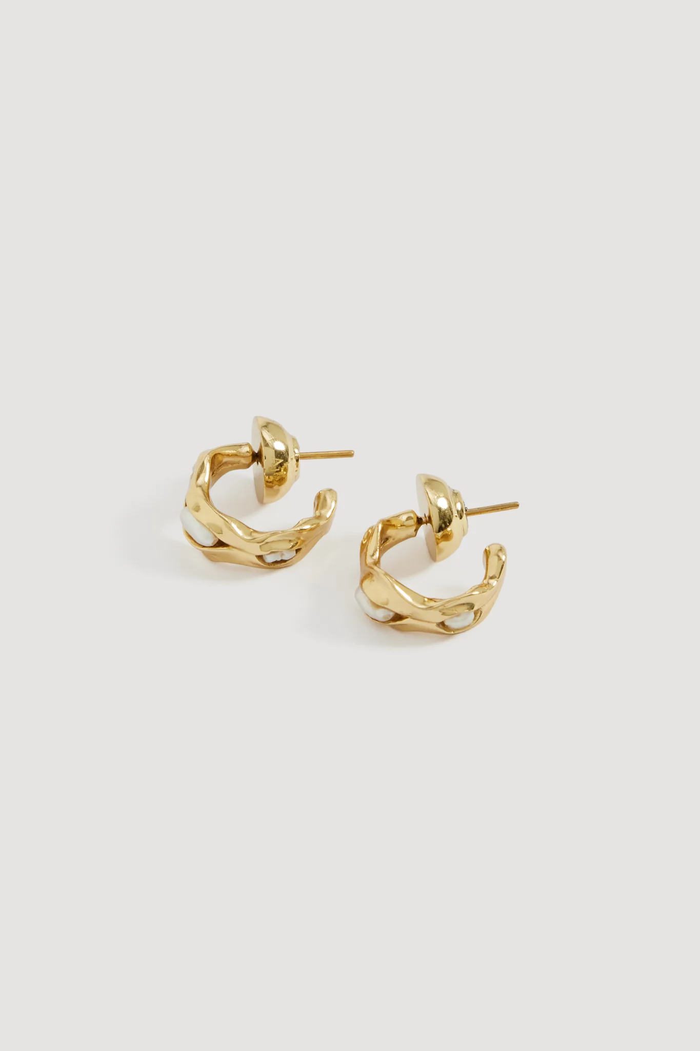 Romara Small Pearl Hoops - Image 2
