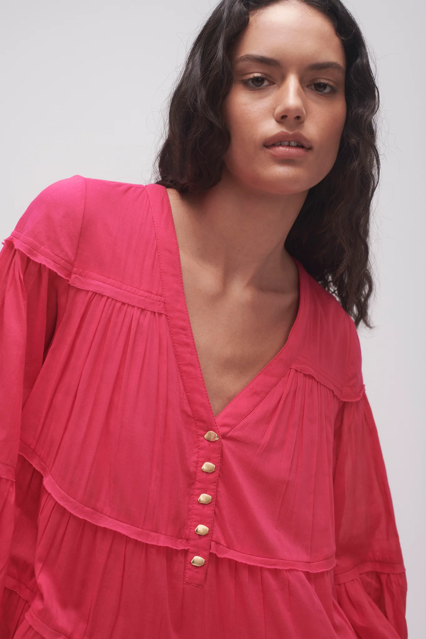 Sally Tiered Plunge Midi Dress - Image 4