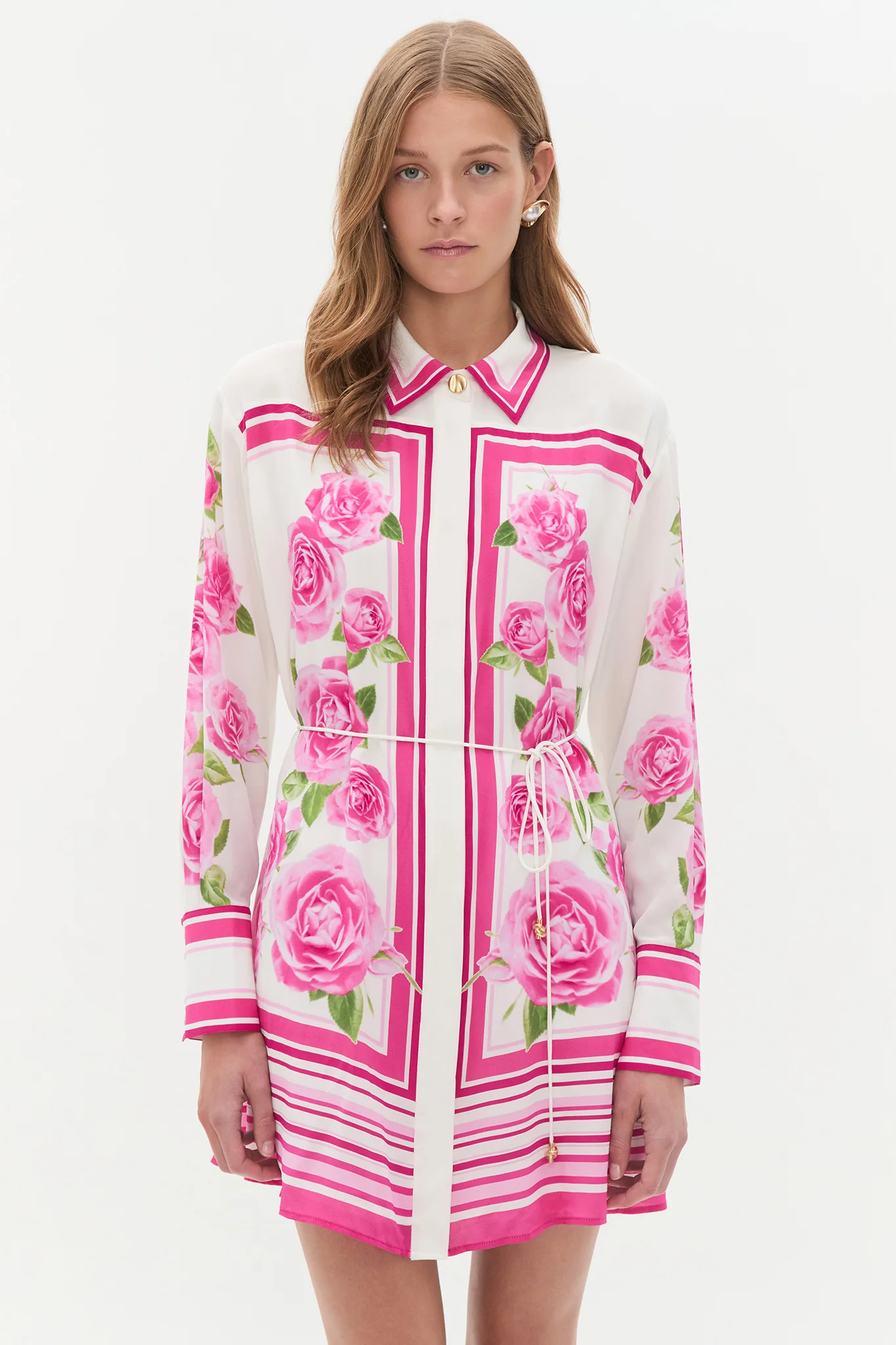 Secret Border Silk Mini Dress - Image 3