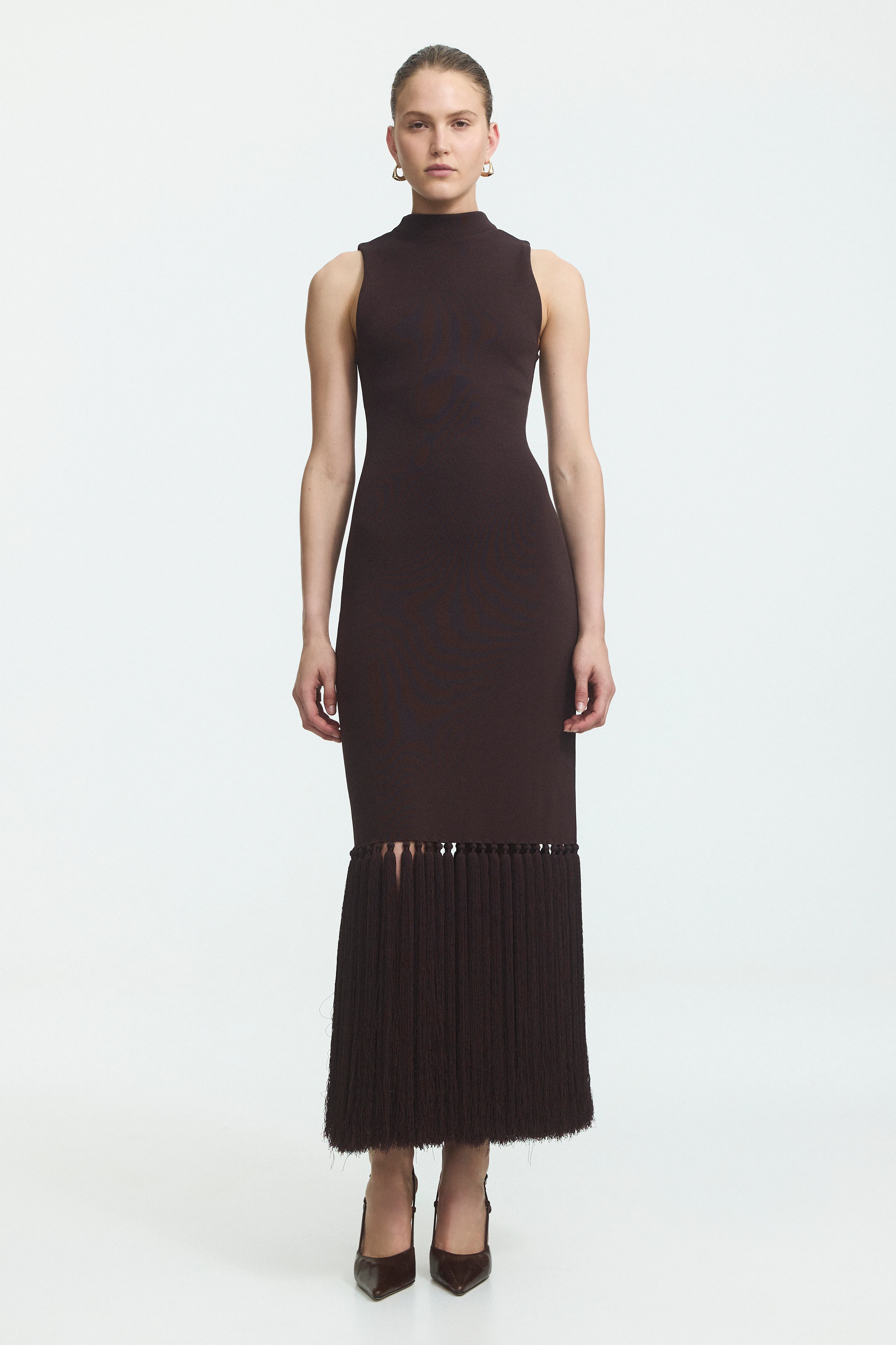 Sofina Knit Tassel Midi Dress