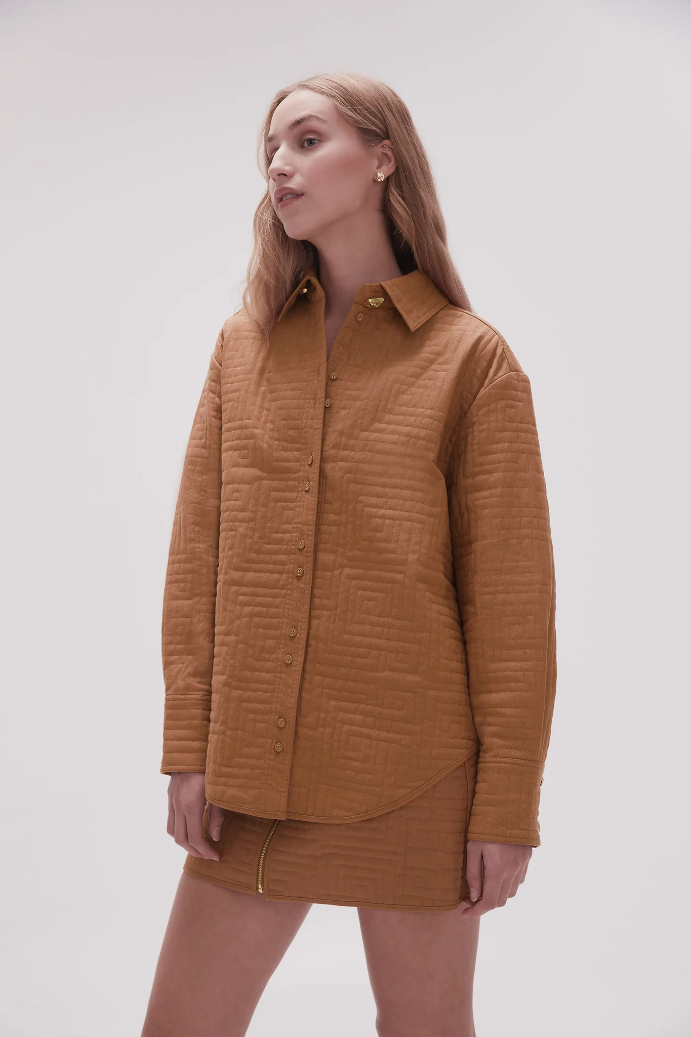 Surrealist Quilted Shacket - Image 6