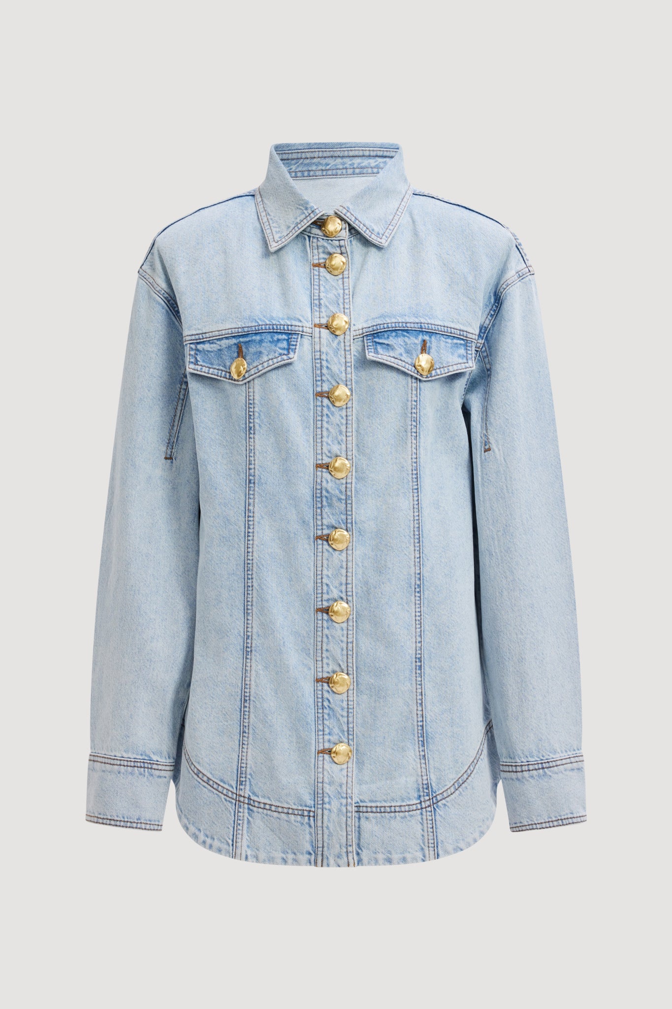 Tia Denim Fitted Shirt - Image 2
