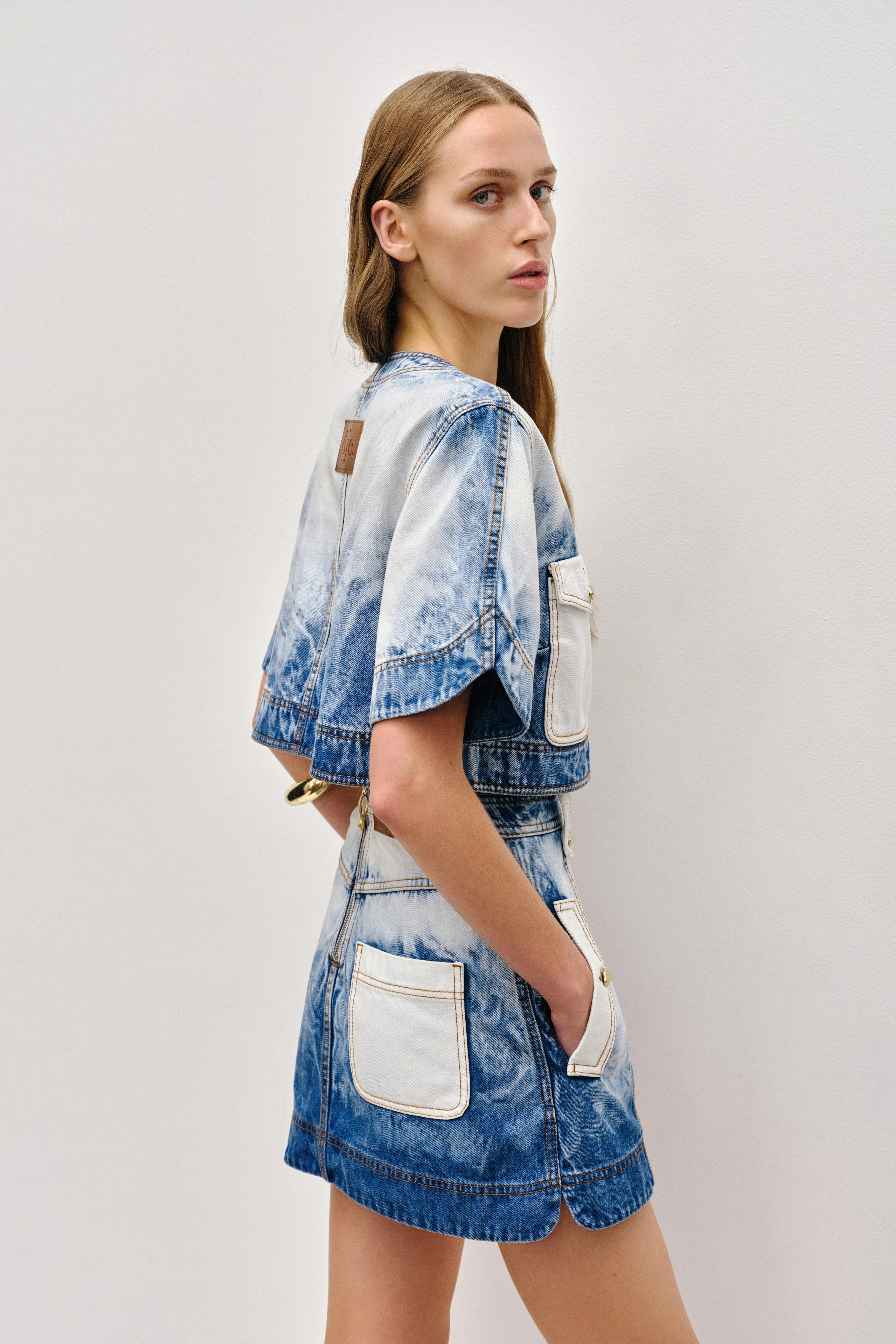 Tides Denim Cropped Top - Image 4