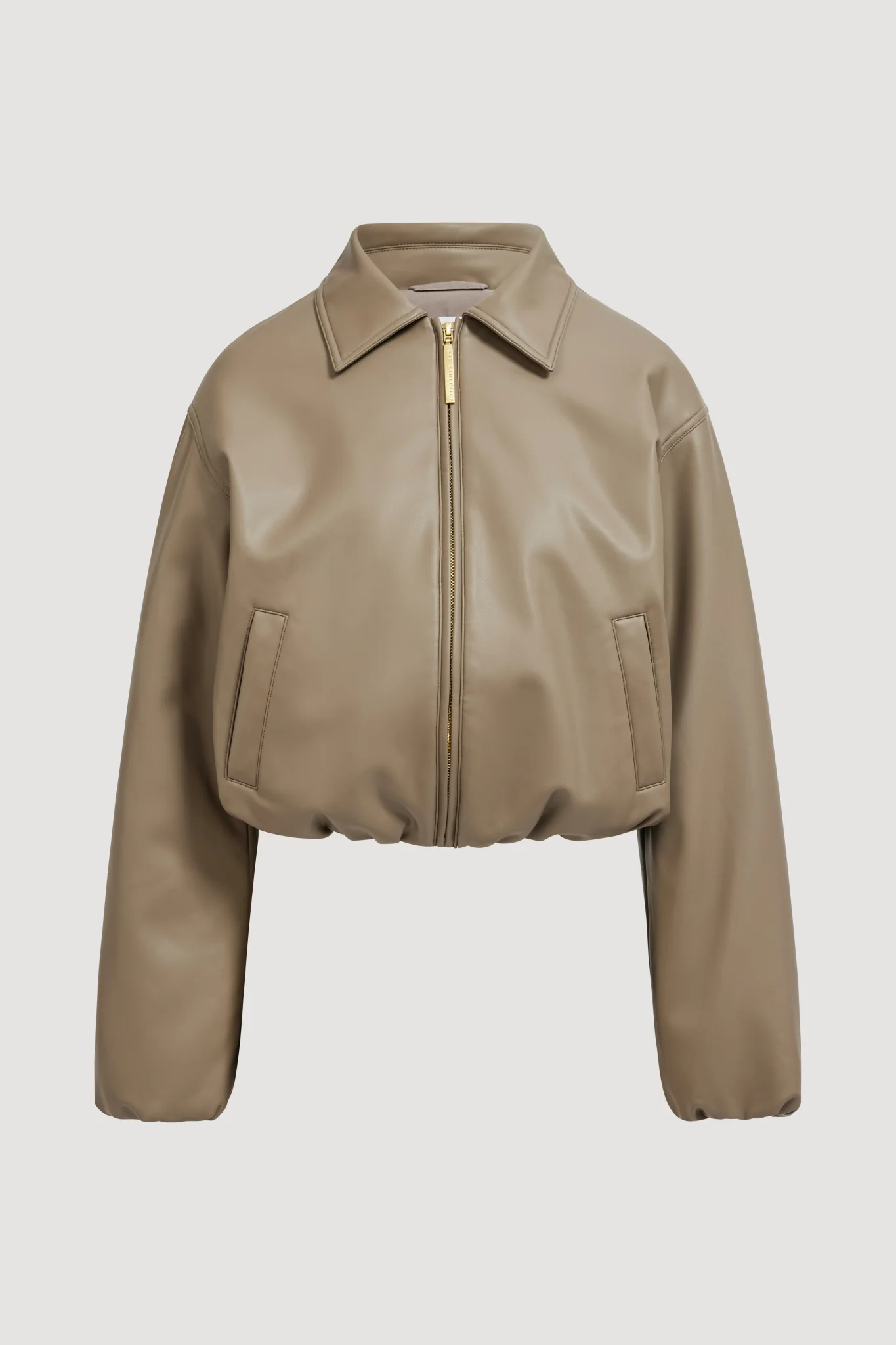 Vegan Leather Bomber Jacket - Image 2