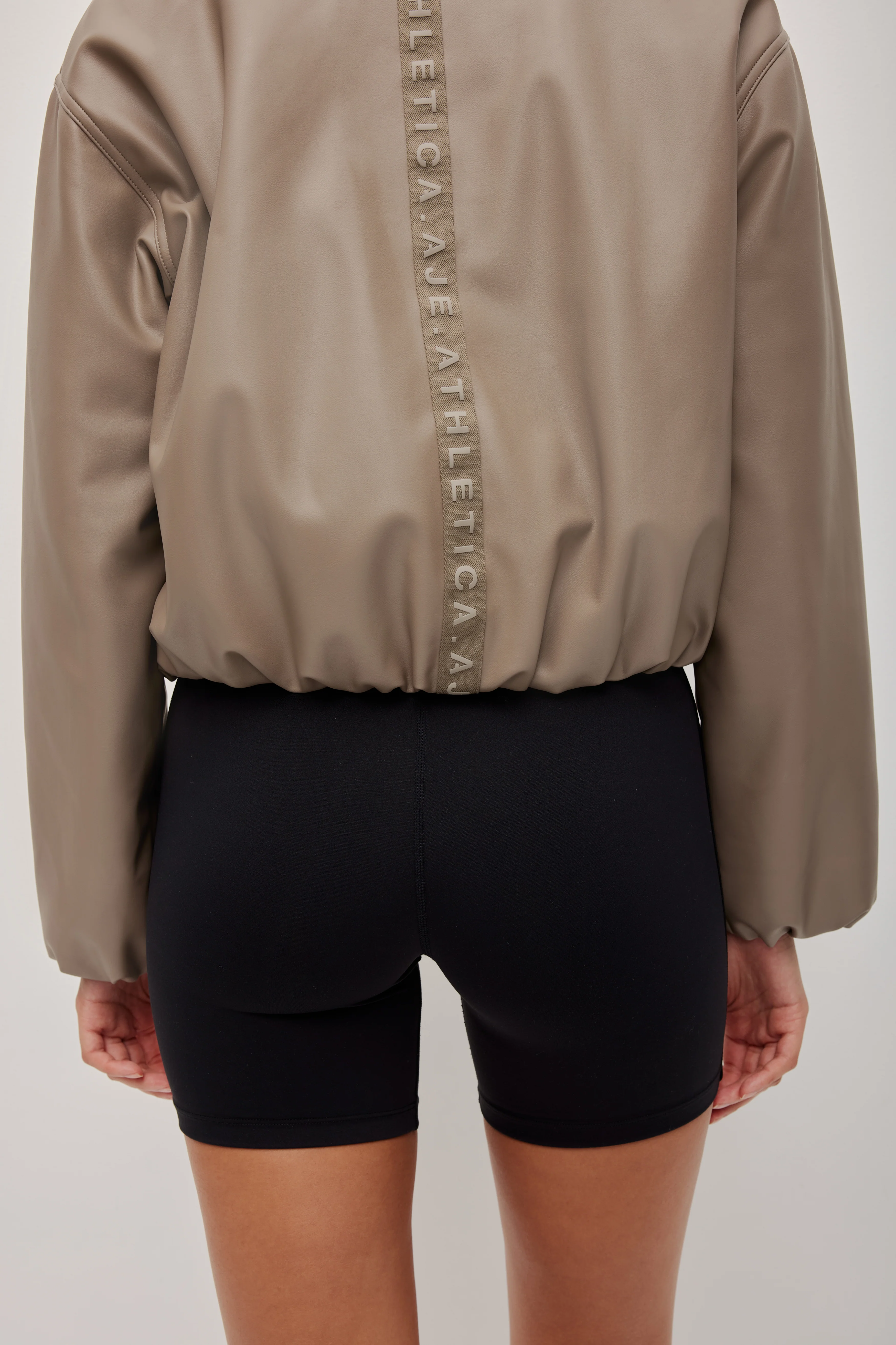 Vegan Leather Bomber Jacket - Image 3