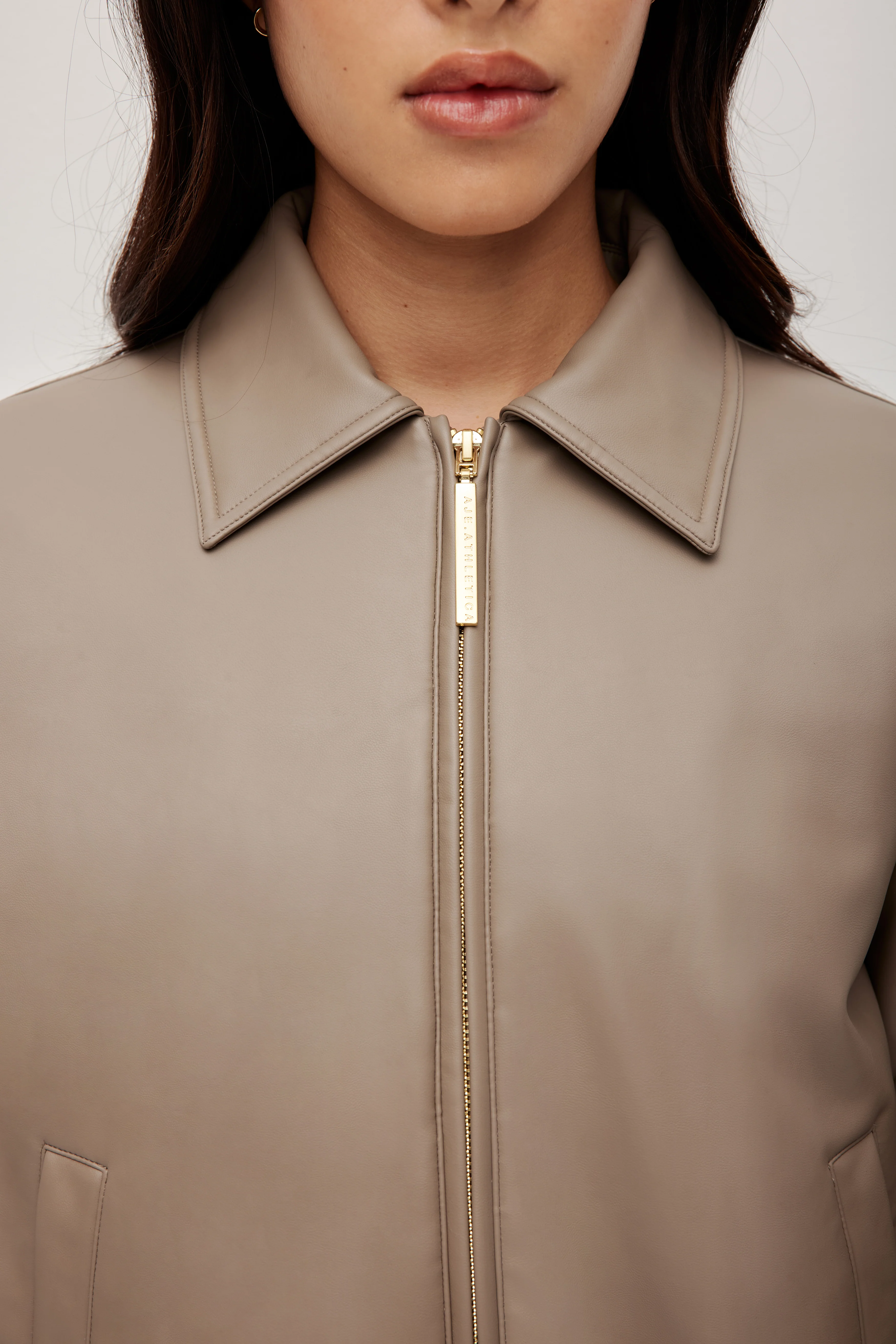 Vegan Leather Bomber Jacket - Image 4