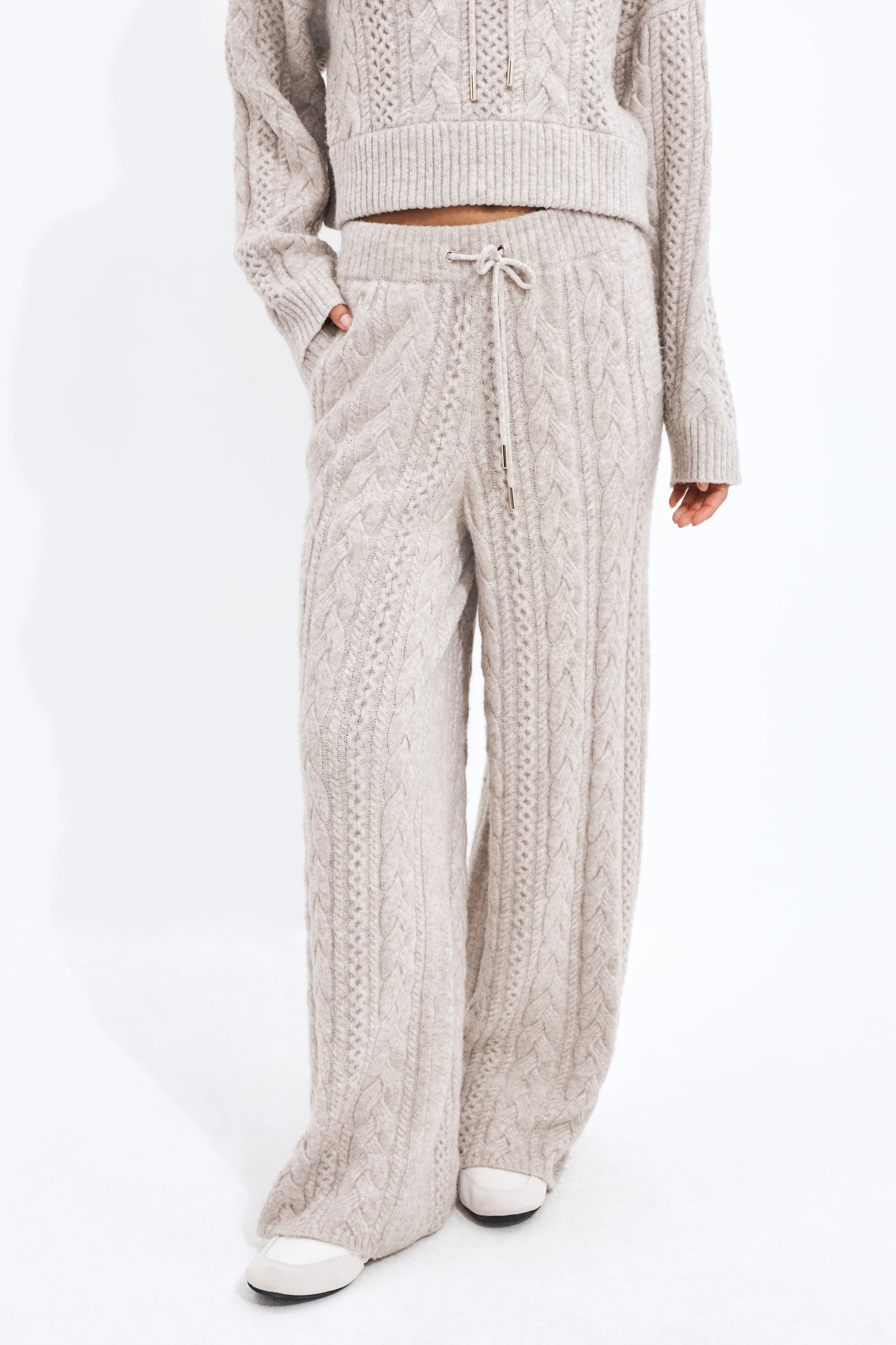 Wide Leg Cable Knit Pant - Image 3