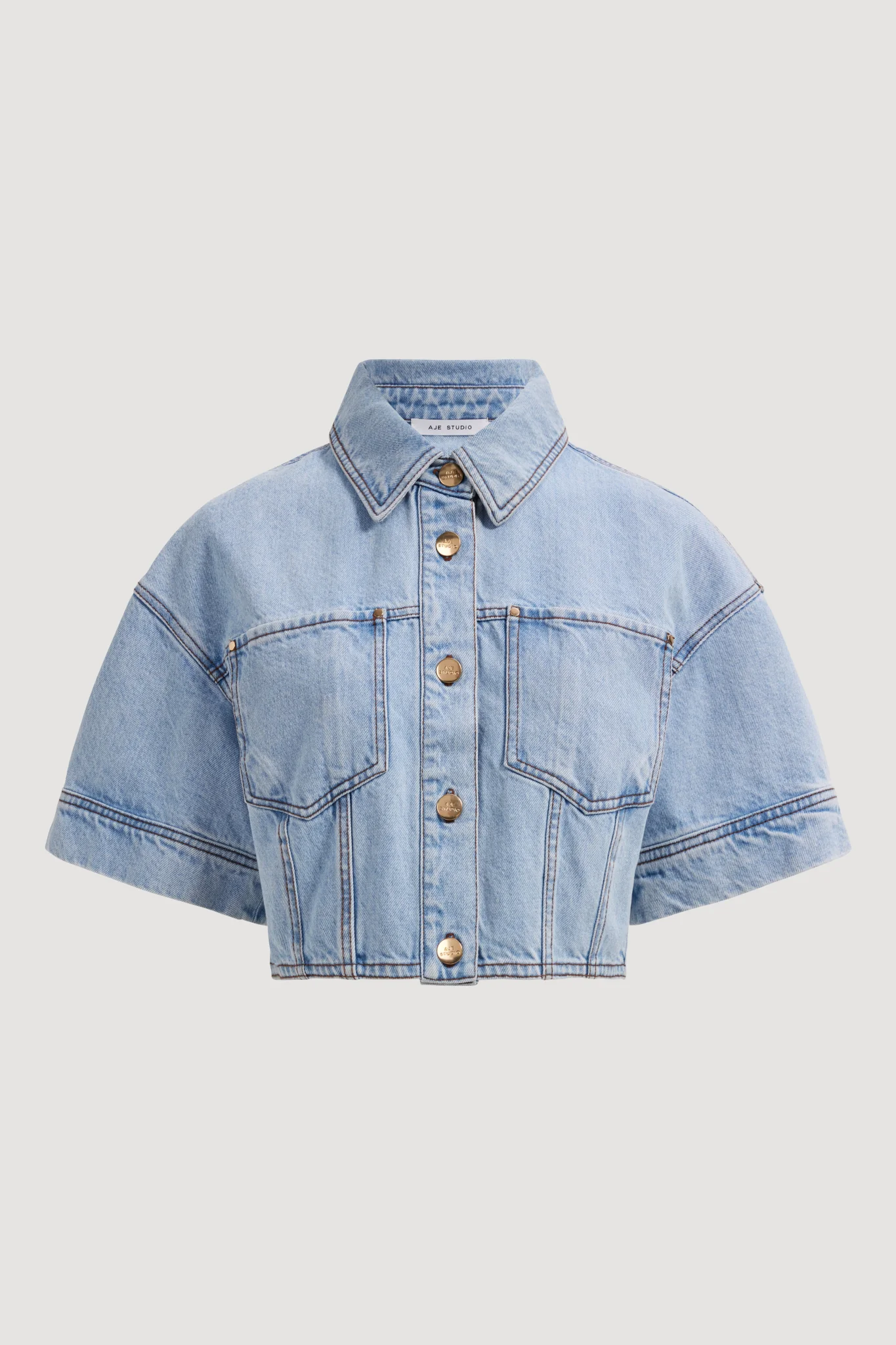 Zella Cropped Denim Shirt - Image 2