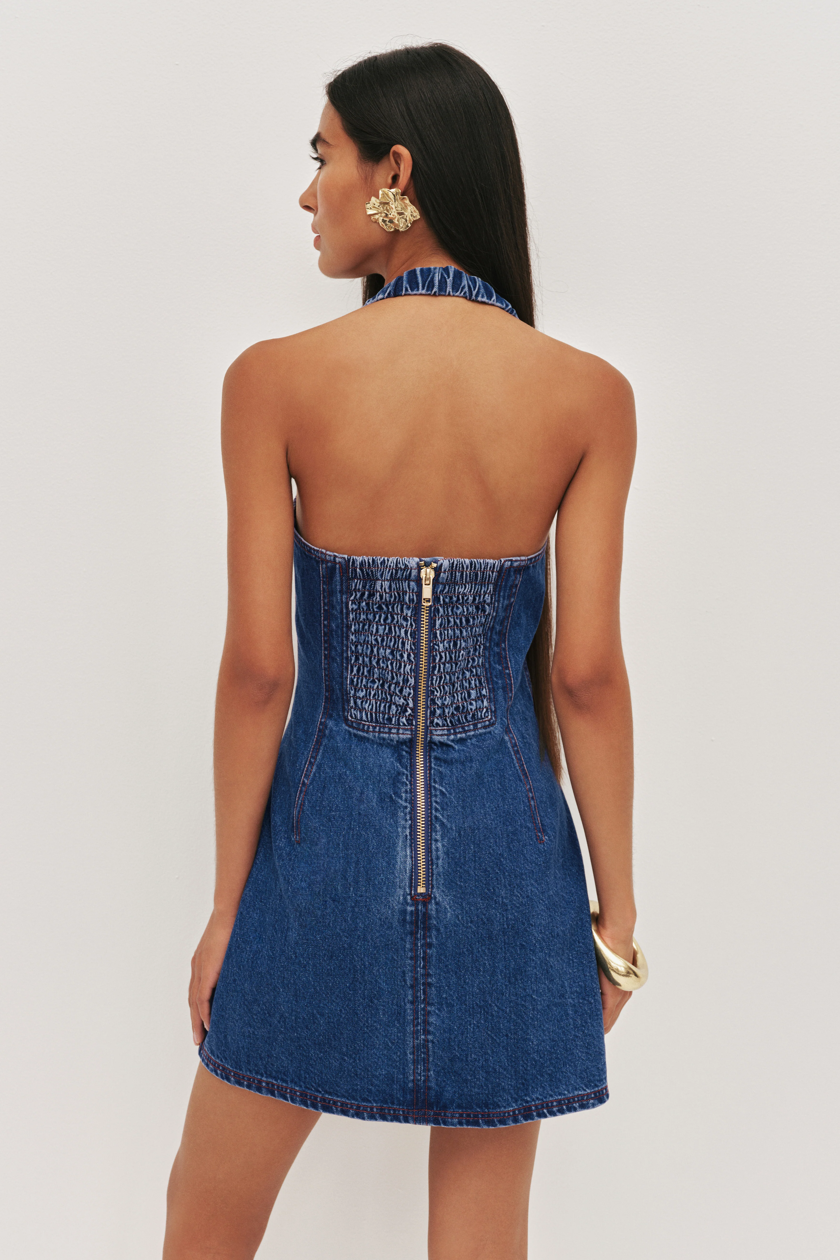 Zella Denim Halter Dress - Image 7