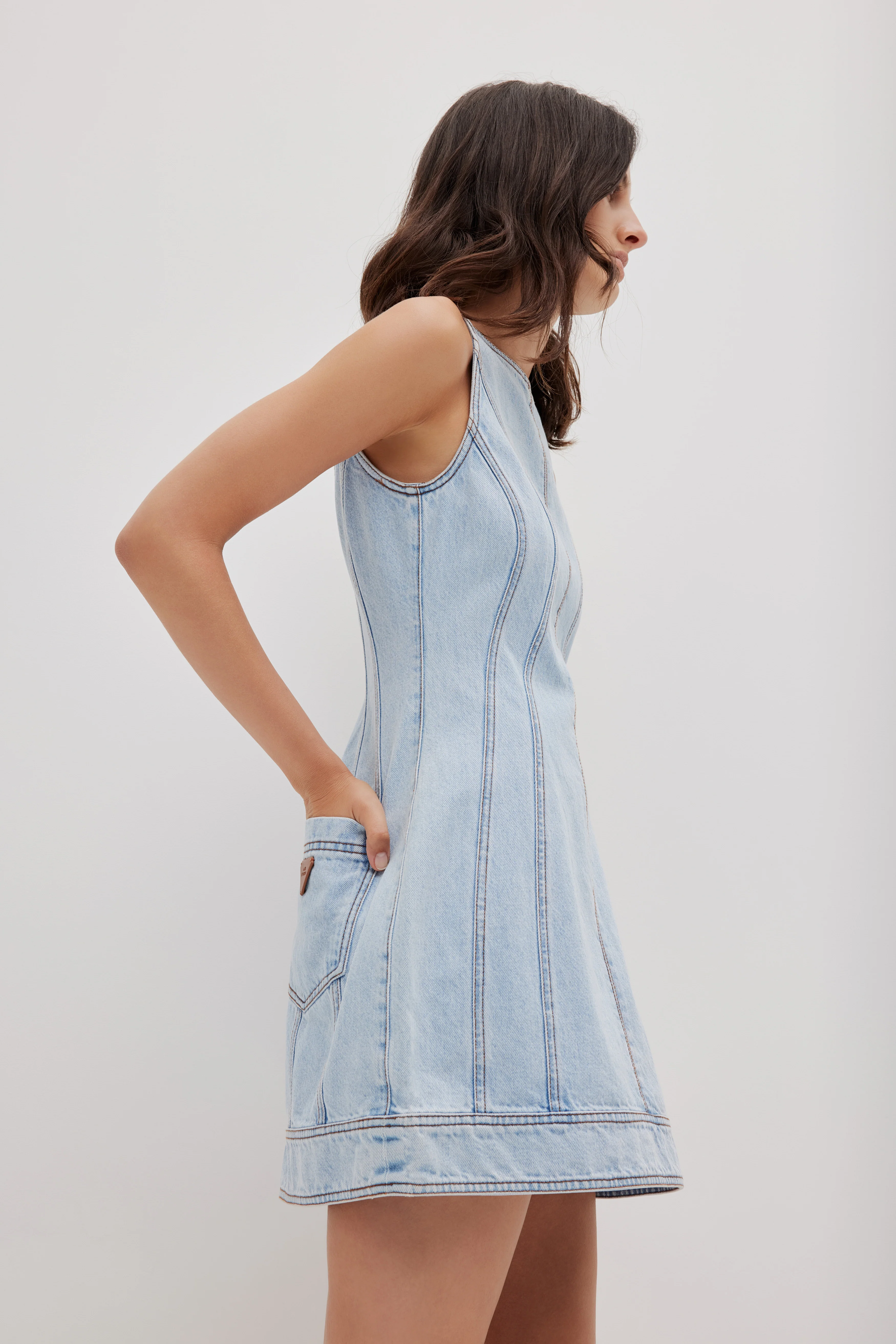 Zella Panelled Mini Dress - Image 5