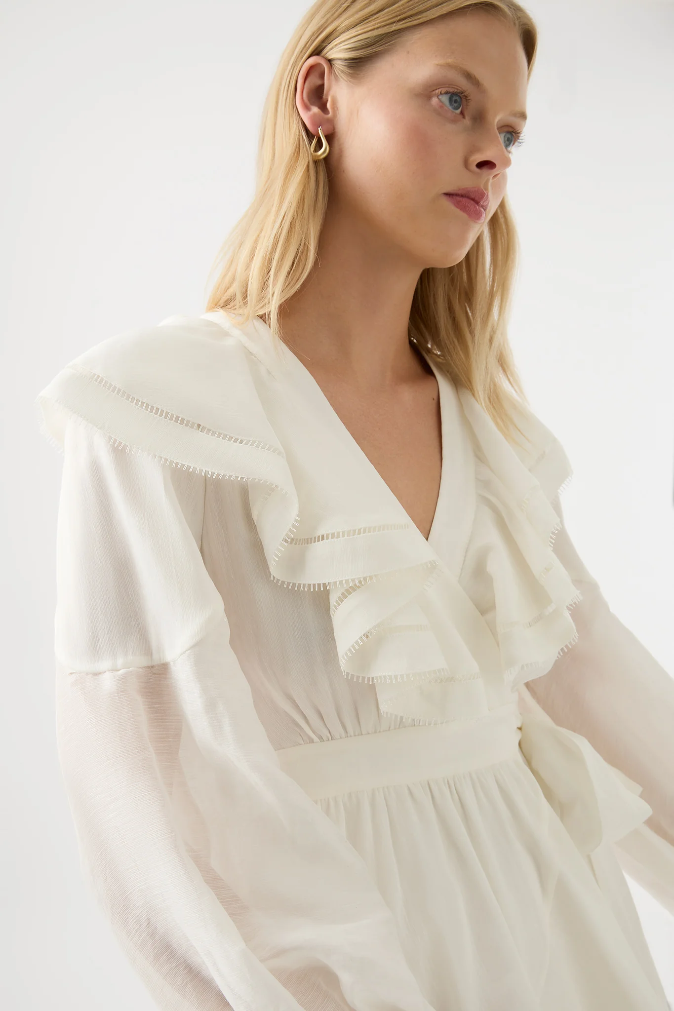 Zoe Ruffle Wrap Midi Dress - Image 4