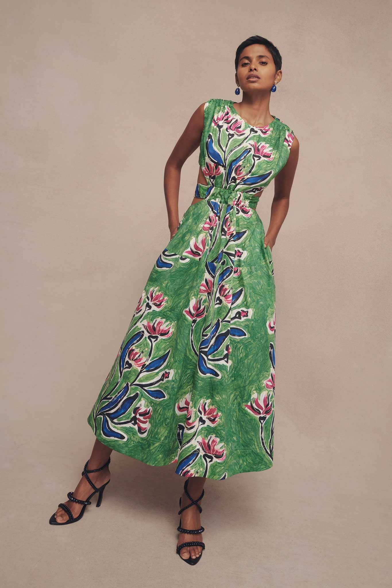 Zorina Tie Midi Dress - Image 6